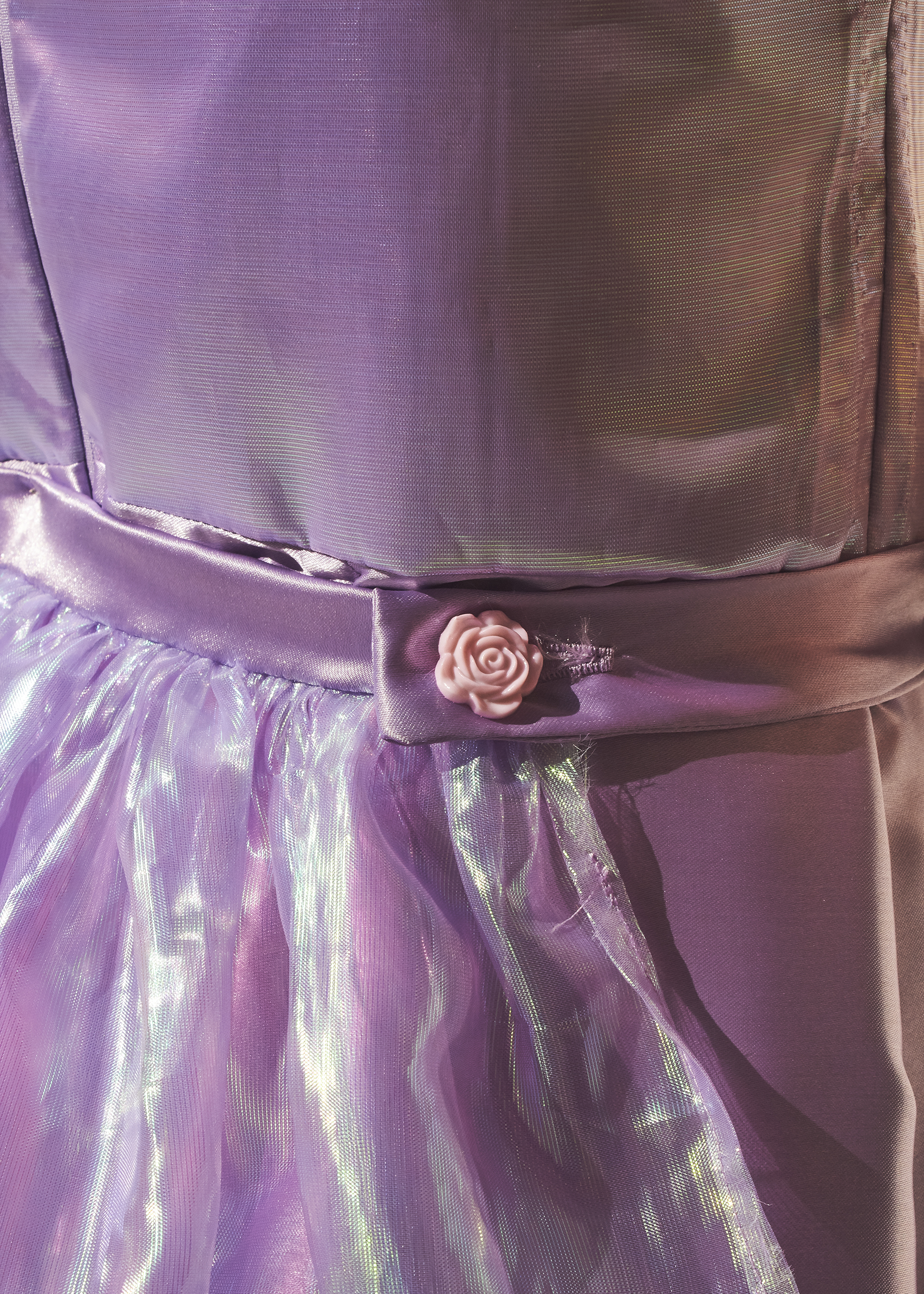 Photo of lavender satin waistband with pink rose