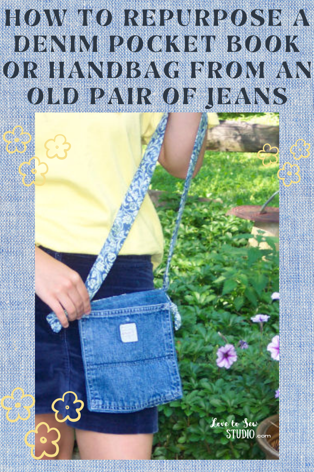 How to REPURPOSE a Denim Pocket Book or Handbag from an old pair of jeans