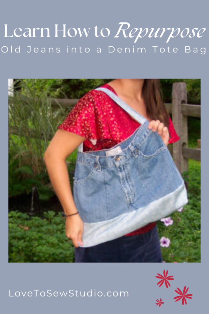 jeans made into a tote bag